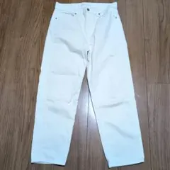 ★美品 ユニクロ ストレッチストレートジーンズ　白　デニム