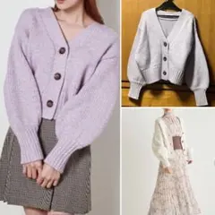 スナイデル　厚手カーディガン　ラベンダー　紫　パープル　オーバーサイズ