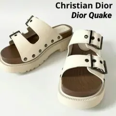 極美品★クリスチャンディオール ディオールクエイク ダブルベルト 厚底サンダル