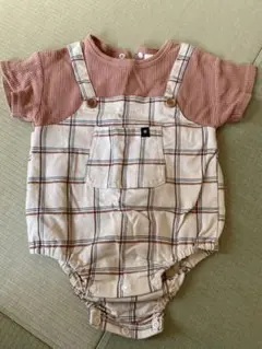 futafuta チェック柄ロンパース 80