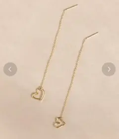 【新品未使用】Phoebe ツインハート アメリカンチェーンピアス