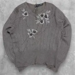 00’s vintage 꽃무늬 자수 구슬 장식 아카이브 그런 지 y2k