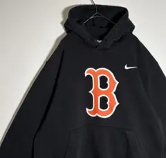 NIKE MLB レッドソックスプリント　刺繍ロゴ　スウッシュ　裏起毛　パーカー