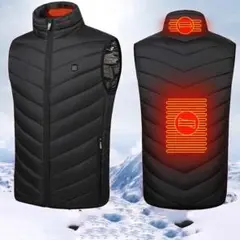 電熱ベスト防寒着電熱ジャケットヒーターベストUSB加熱温度3段階調整サイズL