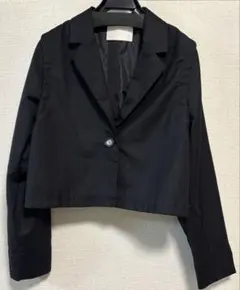 Chico 2WAYクロップドテーラードジャケット　黒のサムネイル
