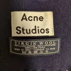 Acne Studios ネイビー マフラー フリンジ付き