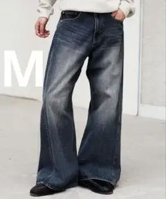 WYM LIDNM CURVED FLARE BAGGY DENIMのサムネイル
