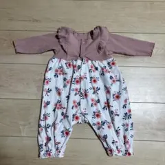 花柄ロンパース フリル　ベルメゾン 80
