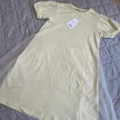 アプレレクール レモンプリント イエロー 半袖ワンピース 140