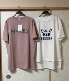 しまむら 大きいサイズ ロゴTシャツ チュニック 3Lサイズ 2枚セット