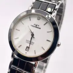 稼働品 TECHNOS テクノス メンズ 腕時計 サファイアクリスタル デイトのサムネイル