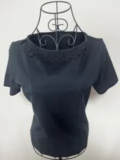 Karl Lagerfeld /襟元モチーフ 半袖カットソー 黒 38のサムネイル