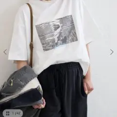 Ｕby SPICK&SPAN サイドギャザープリントＴシャツ　新品
