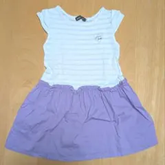 ★匿名配送★　BeBe　ワンピース　白　紫　100cm