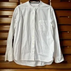 【美品】無印良品 スタンドカラーシャツ ホワイト M