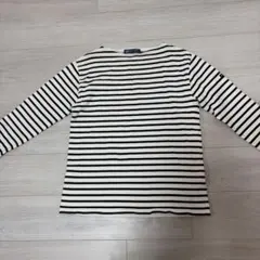 SAINT JAMES 長袖Tシャツ Mサイズ 白/黒ストライプのサムネイル