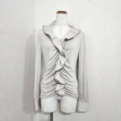 ナラカミーチェ 長袖フリルカットソー ベージュ系 ストレッチ（1）のサムネイル