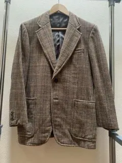 ブラウン チェック テーラードジャケット