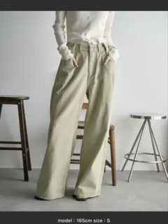 THE YOn ウエストタックワイドパンツ　Sサイズセージグリーン完売新品未使用