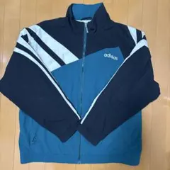 adidas ジップアップジャケット 黒/青