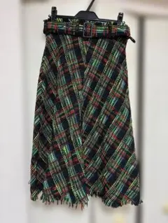 美品 ZARAマルチカラーツイードスカートEURサイズS