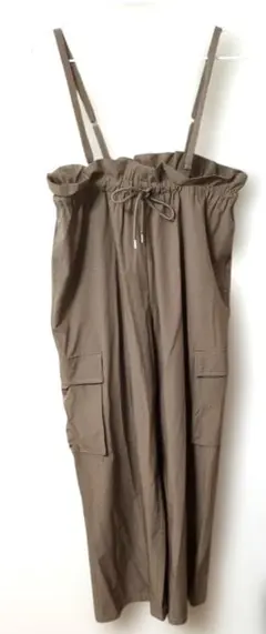 新品未使用・Samansa Mos2 blue サス付ブラウンカーゴパンツ F