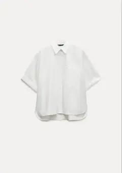 ZARA ポケットポプリンシャツ　S