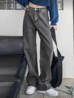 DAZY グレー ストレートジーンズ　デニム M