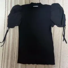 And Couture パフスリーブ リブニット ブラックのサムネイル