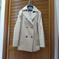 BURBERRYバーバリー【40】ピーコート 厚手綿100% アイボリー