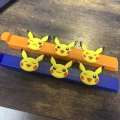 ポケモンセンター　ピカチュウ　袋止めクリップ　青 オレンジのサムネイル