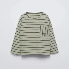 zarakids ヘビーウェイトジャージーストライプtシャツ 98cm