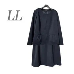 洗える/スーツ/2点/ジャケット/スカート/LL/ネイビー●&1506