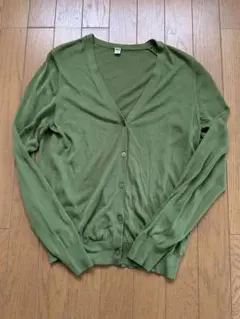 【UNIQLO】ユニクロ ライトVネックカーディガン グリーン L