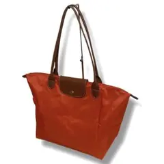 希少色　ロンシャン　トートバッグ　プリアージュ　A4収納可　ナイロン　オレンジ