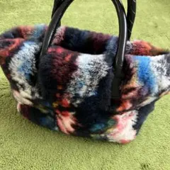 クラブソーニャ　カラフルファートートバッグ　ハンドバッグ　底爪付き