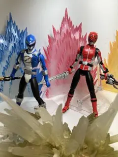 戦隊ヒーロー フィギュアセット 青 赤