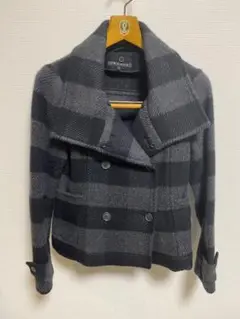 【美品】Theory CHECK COAT ウールショートコート サイズ：P