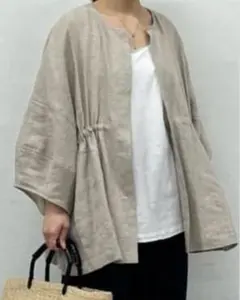 新品•未使用 BEARDSLEY ビアズリー リネン羽織り ベージュ - メルカリ