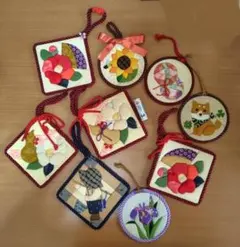 壁掛けハンドメイド手芸品9個