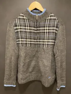 バーバリーブラックレーベル ニット ノバチェック ホースロゴ S1