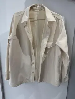 UNIQLO ベージュ ボタン付きシャツジャケット L