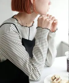 DISCOAT WEB限定 前後2WAYリブメローロングスリーブ