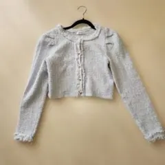 NICE CLAUP グレー系 ニットカーディガン F