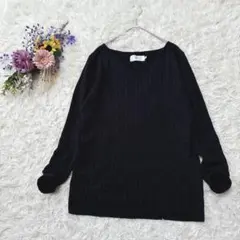 美品＊AZUL by MOUSSY　Vネックニット　長袖セーター　シンプル　黒M