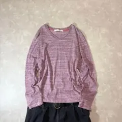y2k archive v neck l/s tee fade grunge