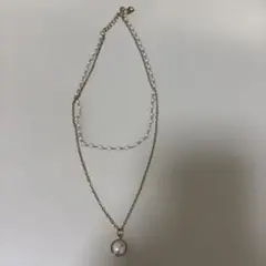 ネックレス 2点セット パール調 花モチーフ