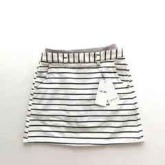 新品タグ付　アディダス　ゴルフスカート　独立インナーパンツ付　ボーダー　白×紺