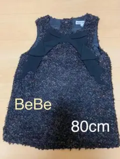 BEBE⭐︎上品りぼんワンピース80cm べべ誕生日冠婚葬祭入園式卒園式などにも！