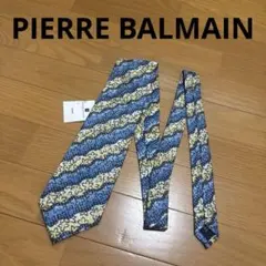PIERRE BALMAIN ネクタイ 花柄 ストライプ ブルー イエローのサムネイル
